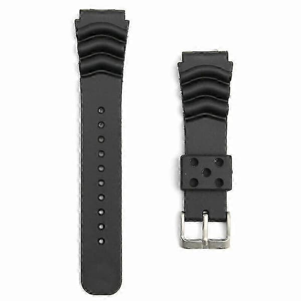 22MM svart gummiklokkerem/stropp erstatning for SEIKO DIVER'S klokke