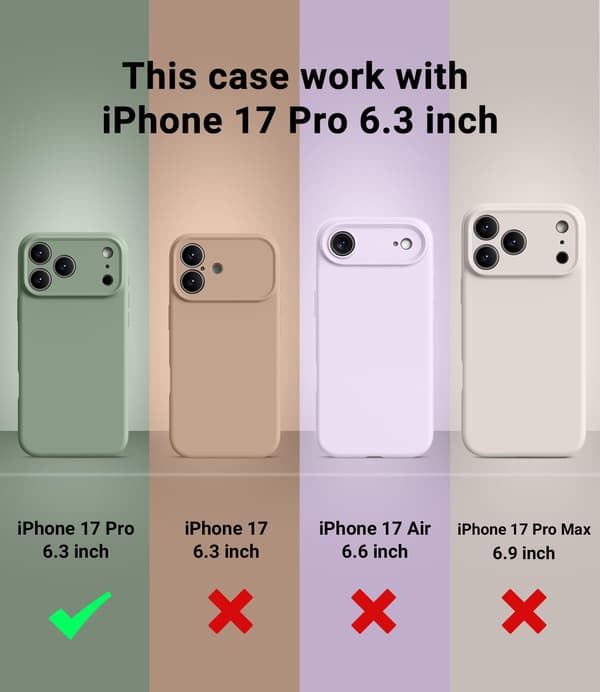 [LCS] Magnetisk silikondeksel til iPhone 17 Pro, Magsafe-kompatibel, Støtsikker iPhone 17 Pro iPhone 17 Pro Gris anthracite