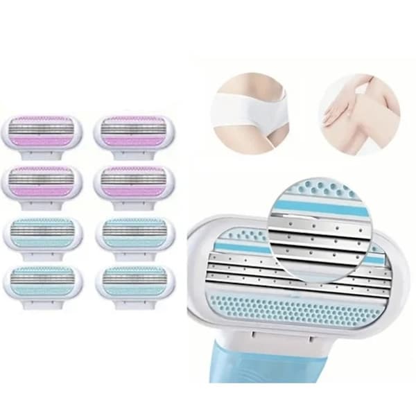[LCS] 8-pakning barberblader for kvinner - Kompatible med Gillette Venus Blue Blue Blå