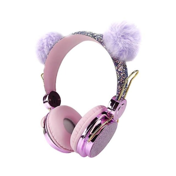 Söta Hörlurar Trådbundna Hörlurar Musik Stereo Headset Med Mic Barn Dotter Flicka Headset Present för dator Mobiltelefon