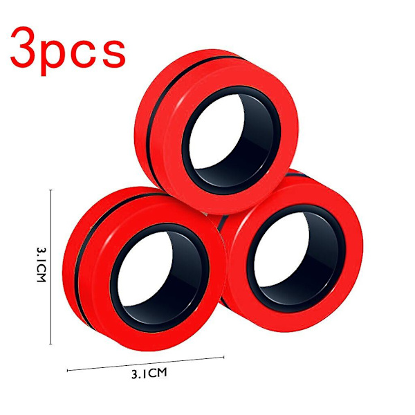 Nya 3st Magnetiska Snurr Fidget Ring Spinner Magnet Fidget Leksaker Avstressande G