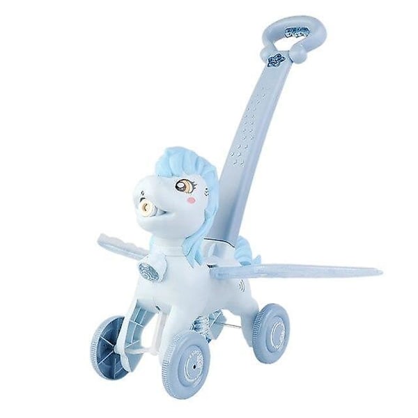 50ml Maker Trolley Bubbelmaskin Kawaii Tecknad Rolig Bubbelmaskin Barn Inomhus （Blå）
