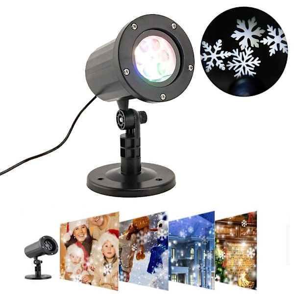 Jul Snö Projektionslampa LED Snöshow Projektor, Vattentät Juldekoration
