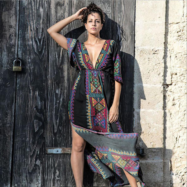 Trykket Dame Kaftan Strandklær V-hals Solbeskyttelse Bikini Cover Up