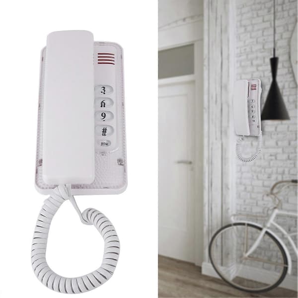 Vægmonteret fastnettelefonforlænger uden nummerpræsentation til hjemmet/hotellet (hvid)