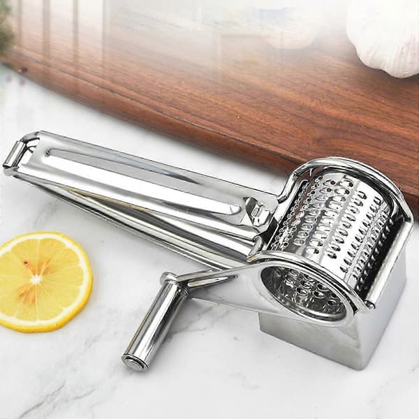 [LCS] Manual Cheese Grater with Razor-Sharp Blades and Ergonomic Handle for Perfect Grating Results - Easy to Use and Clean Silver silver C
