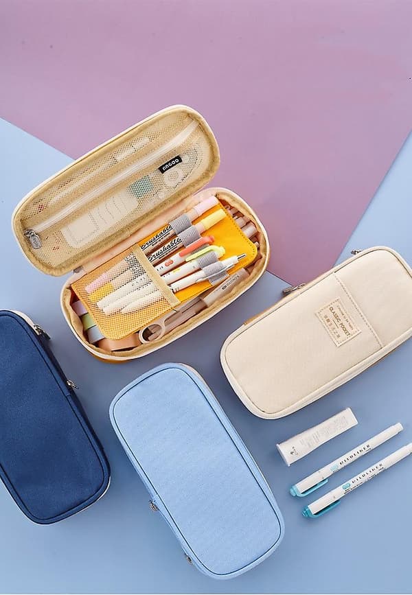 [LCS] Pennfodral med stor kapacitet, skolmaterial, pennfodral Gray