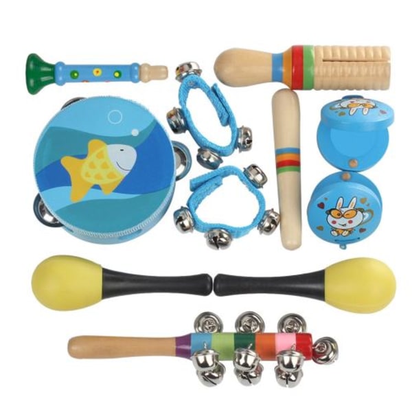 Wood Percussion Musikinstrument Leksak Set 11st Pedagogisk leksak
