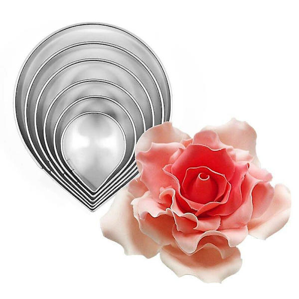 6X/Set Rosblad Form Tårtdekor Fondantform