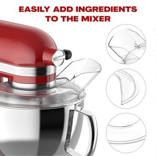 Hældeskjold til Kitchenaid 4,5-5 Quart Røreskål, Klart Sikkerhedsskjold til Kitchenaid Tilt-head Standmixere