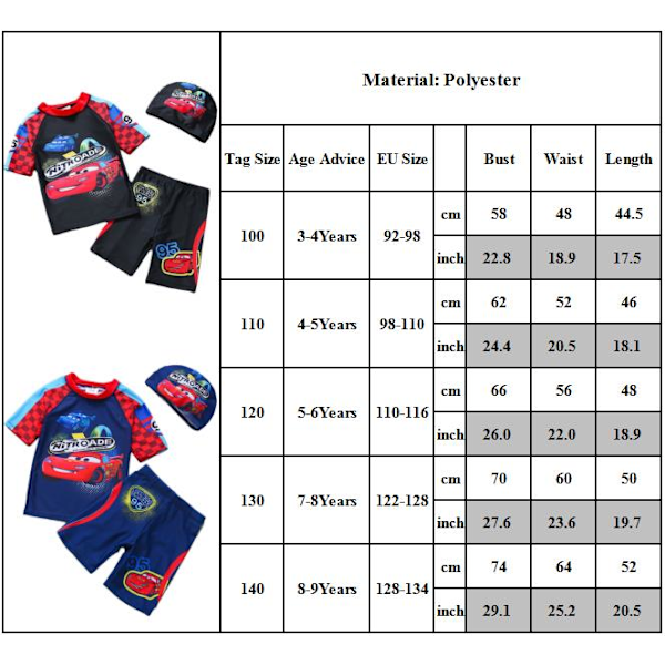 Badkläder för pojkar med badmössa - Tryckta sommarbadshorts för barn - 3-delat set badkläder för pojkar - Surfing Svart 130cm Black