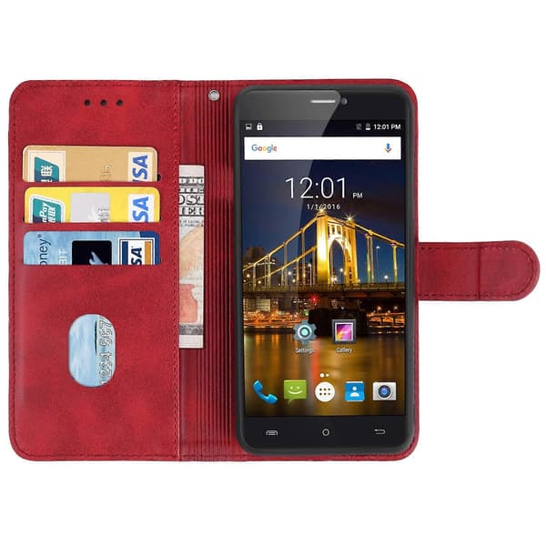 [LCS] För CUBOT Max 3 Läder Telefonfodral Red