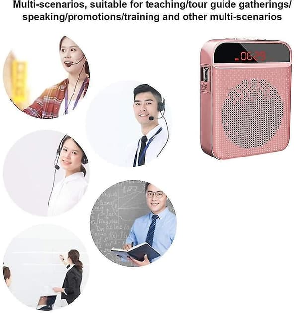 [LCS] Bærbar stemmeforsterker, Bluetooth taleforsterker med midjebånd rose gold
