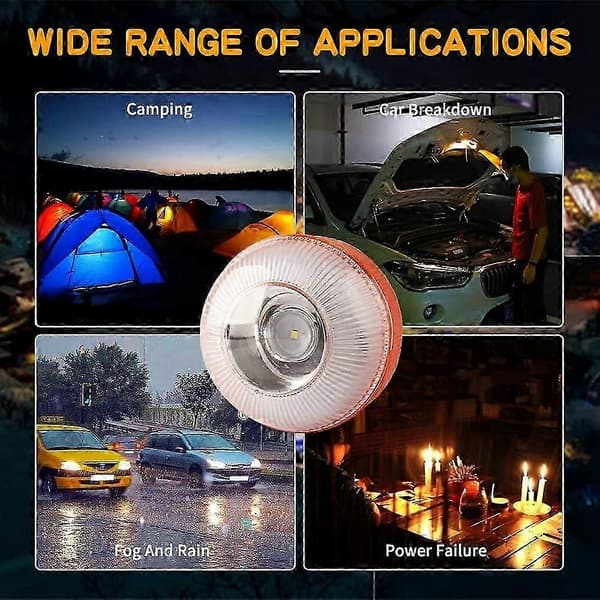 Lampe V16 Standalone LED-advarselslamper USB-genopladelig m/magnetisk base, gul fejlvarsling til bil