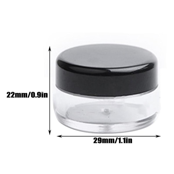 100 st Tomma Genomskinliga Behållare Burk med Lock 5ml Burk Hållbar Lätt Bärbar Långvarig För 5g Transparent