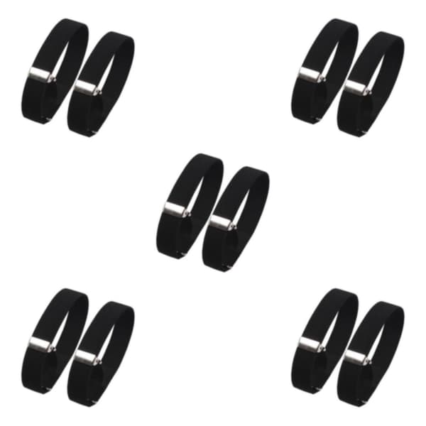 [LCS]1/2/3/5 2 stk. Mode herreskjorteærmeholder elastisk sort 2x32cm 5Set Black 2x32cm