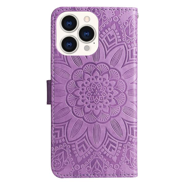 Læder telefoncover til iPhone 14 Pro Max Purple