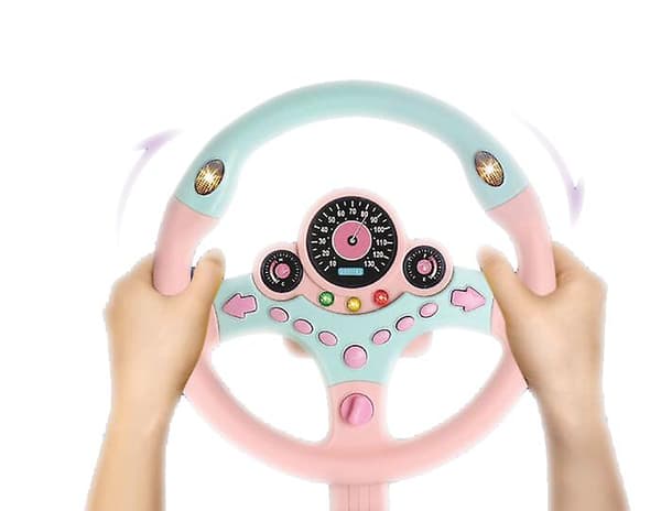 [LCS] Børneratlegetøj, co-pilot legetøjsrat med lys og musik pink set1