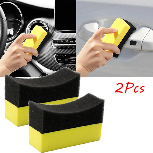 Rengöringssvampborste Bilhjul Däck Tvätt Torka Vattenabsorberande Svampdyna Vax Polering Däckborstar Verktyg Biltvätt 1/2st - Svampar, Dukar & Borstar 10x6x4cm