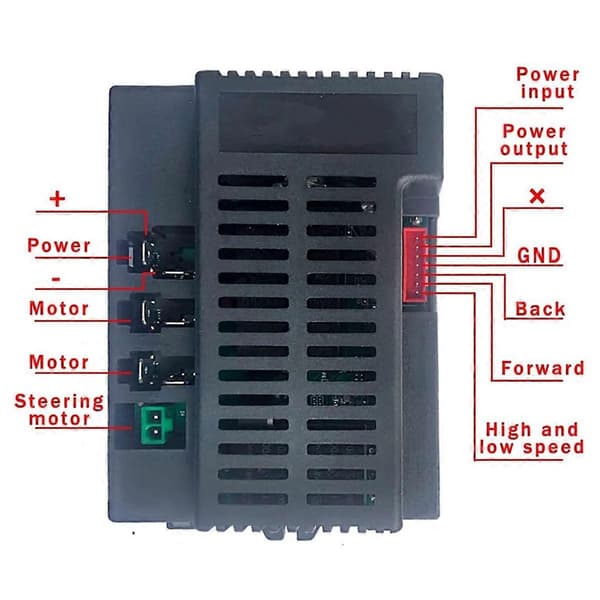 RX74-1 24V 2.4G Bluetooth Fjernkontroll Mottaker Kontrollerboks Kit for Barn Elektrisk Leke Bil Black