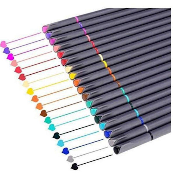 12/18/24 farver Journal Planner Tusser Farvede Tusser Fin Spids Markører Fin Spids Tegnetusser 18Color