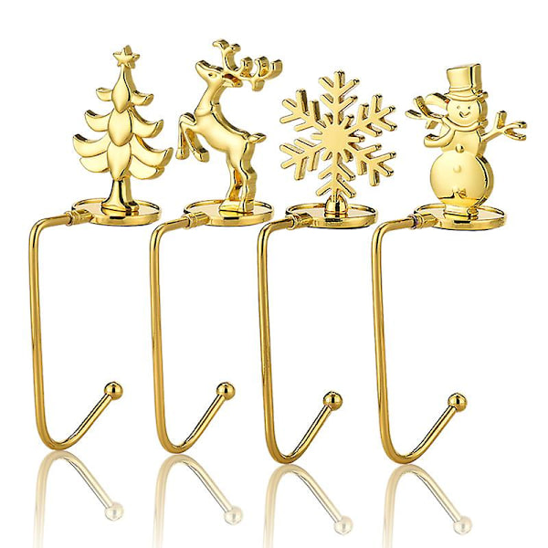 4 kpl Joulusukan Ripustin Lumihiutale Joukukoukku Takka Ripustin Koriste Gold