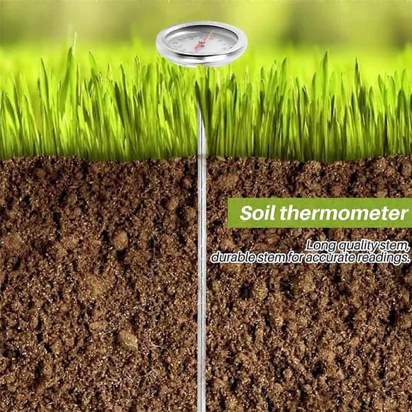 [LCS] Kompostjordtermometer 20 tommer 50 cm lengde Premium matkvalitets rustfritt stål måleprobe Det silver