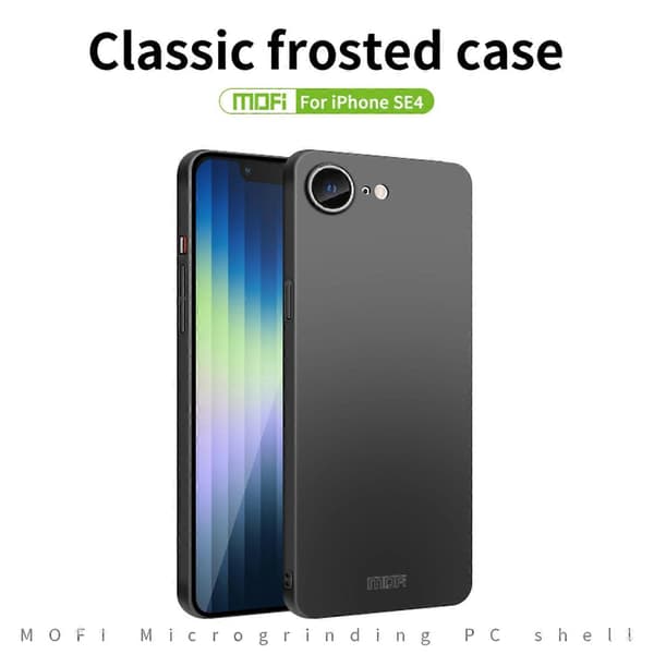 [LCS]För iPhone 16e Telefonfodral MOFI Shield Matte Series Ultratunt PC Skyddsfodral - Multicolor Black