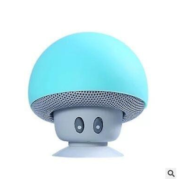 Trådlös Bluetooth-högtalare med tecknad svamphuvud, sugkopp, telefonhållare, portabel utomhushögtalare light blue