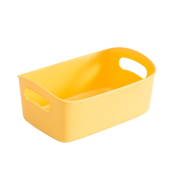 Fleksibel oppbevaringskurv med håndtak, bærbar skrivebordskurv for diverse småting og snacks, oppbevaringsbokser for hyller Yellow Large Size  31*20*12cm