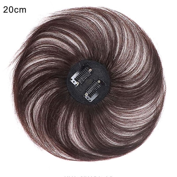 Clip-on Hair Topper Straight Extension Cover Vit Sparse Hair Hairpiece Dark Brown