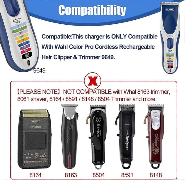 [LCS]3.5V Hårklipperoplader til Wahl Color Pro 9649 Trådløs Hårklipper & Trimmer 6.6FT Erstatningsstrømkabeladapter til Whal