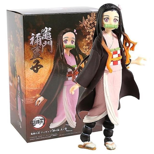 (Nezuko No Box3) Anime Demon Slayer Figur Kamado Tanjirou Nezuko Actionfigurer PVC-modellleksaker