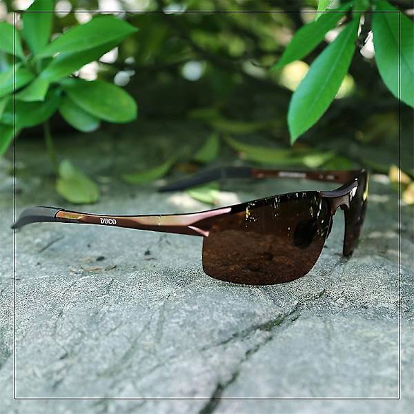 UV400 Herre Køre Solbriller Polariserede Glas Brown