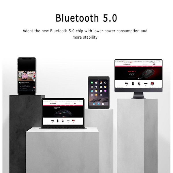Trådløs Mus Bluetooth Mus USB Computermus Trådløs Genopladelig Mause Bluetooth 5.0