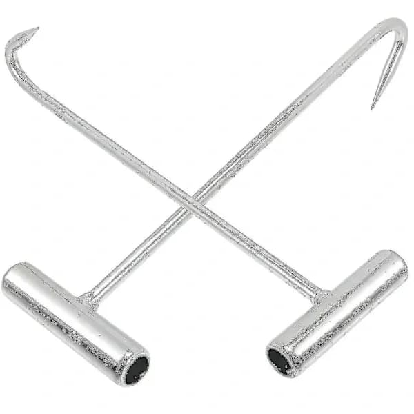 [LCS] 2 Pcs Manhole Cover Hooks Manhole Cover Lifting Tool Pull Hook Manhole Cover Drain Grate Lifter