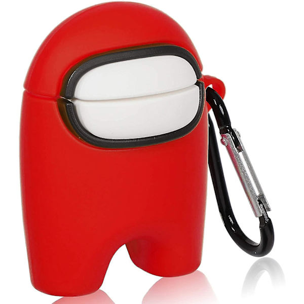 Tecknat 3D Skyddsfodral för AirPod 2/1, Kawaii Among-Red Karaktärsdesign (3D Among-Red)