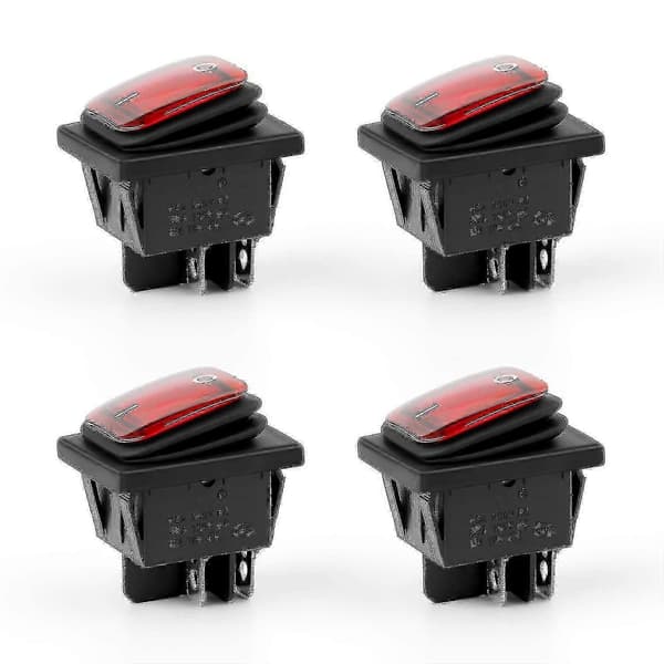 4-bryter, vanntett vippebryter, AC 16A/250V 20A/125V 4-pinners 2-posisjon, panelmontert vippebryter [MI]