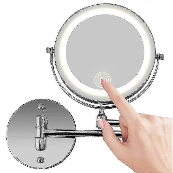 Väggmonterad Spegel LED med 10x förstoring, 360° vridbar