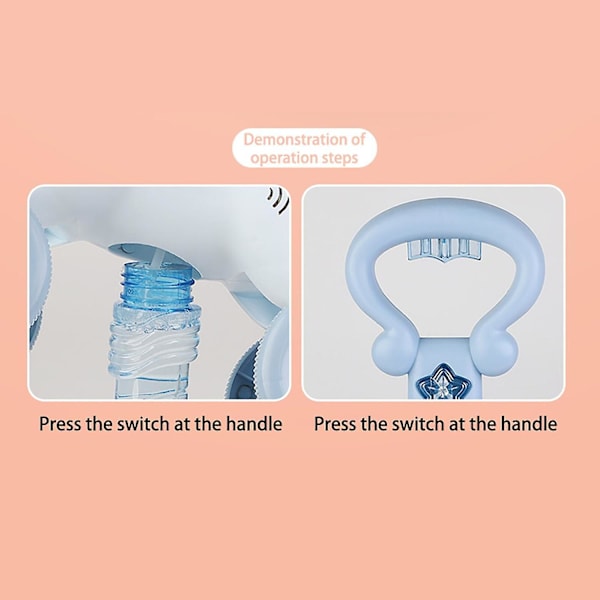 50ml Maker Trolley Bubbelmaskin Kawaii Tecknad Rolig Bubbelmaskin Barn Inomhus （Blå）