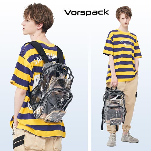 [LCS] Läpinäkyvä PVC-reppu, erittäin kestävä