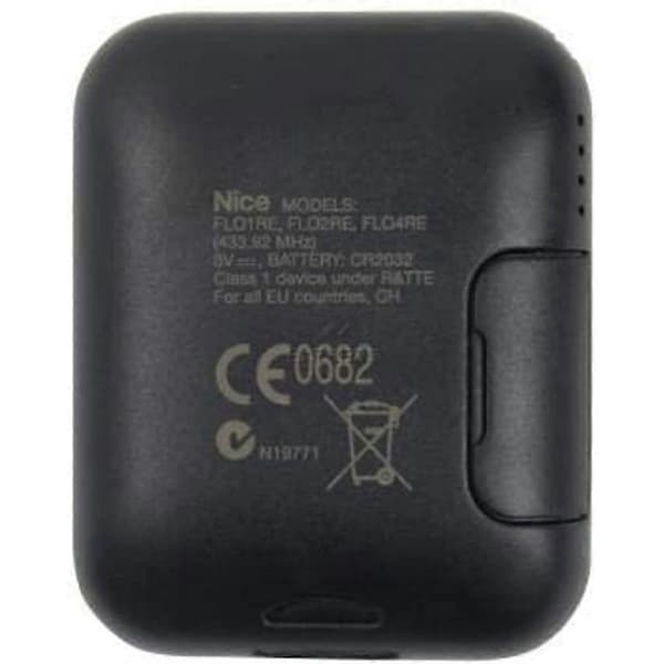 [LCS]NICE FLO2RE remote control for gate and garage door automation, ON2E/A two-button transmitter (for NICE RB400 and NICE RB1000 gates), black