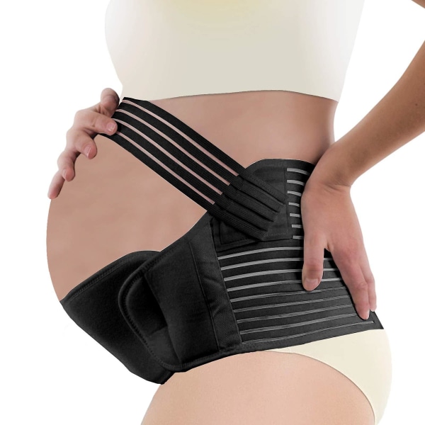 Graviditetsbälte Gravidbälte Mjukt, stretchbart Andningsbart Graviditetslyftstöd för mage Svart M