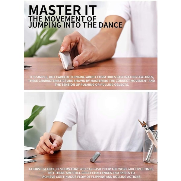 2 st Flip Leksak 1 Silver+1 Guld Skrivbords Flip Snurrleksak Ficka Stresslindringsleksak Metall Fingertopps Dekompressions Flip Stress Relief Kontor Roterande Dekomp
