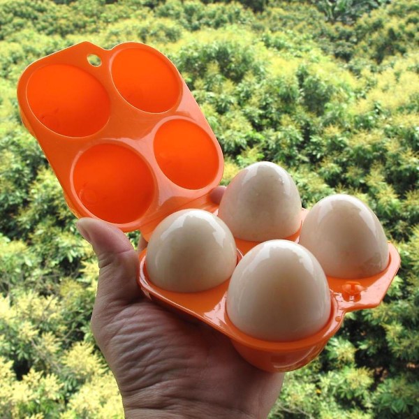 Bärbar 2/4 Fack Äggförvaringslåda Hållare Vikbar Kartong För Utomhus Camping Picknick Grill 4 Grid