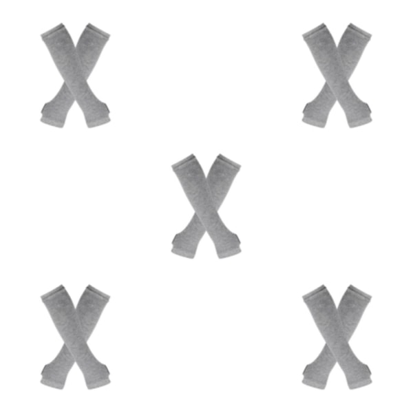 1/2/3/5 Knæhøje Strømper til Tykke Lår Let at Bære og Gør Lysegrå 5Set light gray