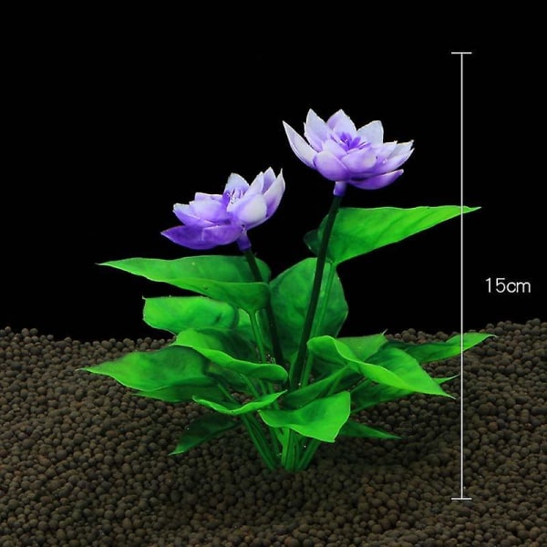 Akvarium konstgjorda blomma lotusväxter fisk tank dekoration tillbehör 11