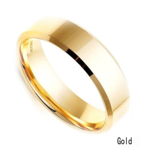 Ringband i rostfritt stål Titan Silver Svart Guld Män storlek 8 till 11 Bröllop Gold 13