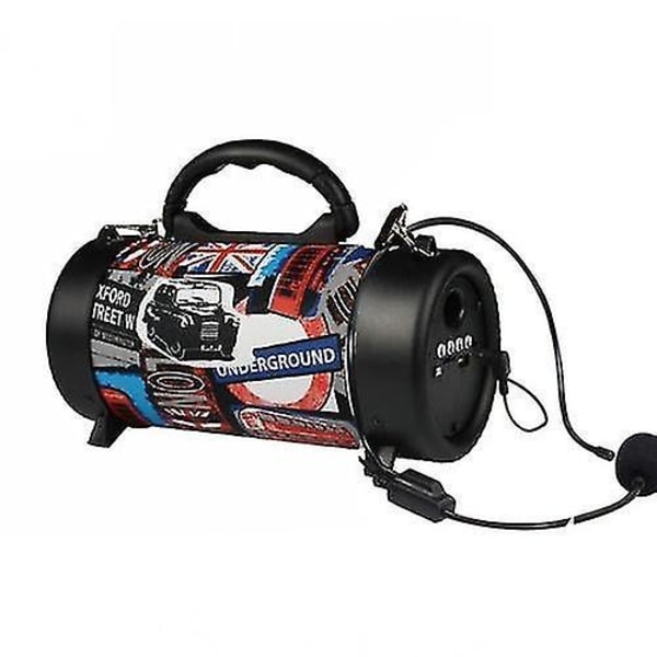 Bärbar BT-högtalare utomhus trådlös bas subwoofer Multifunktionell ljudbox med mikrofon