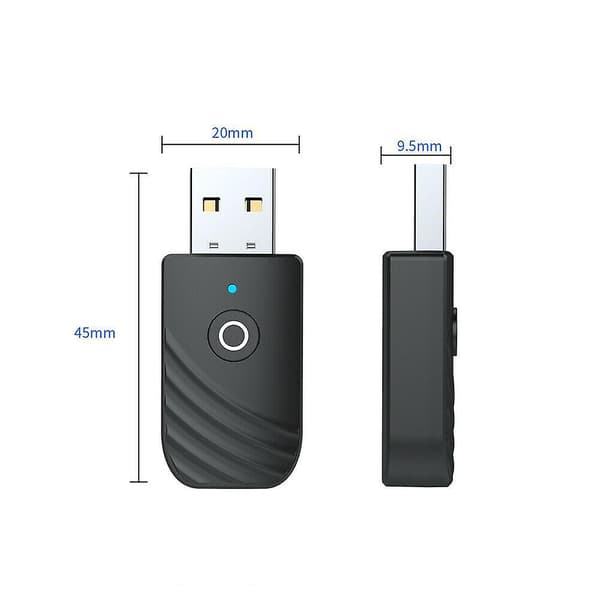 In1 Bluetooth USB-sender mottaker trådløs lyd 3,5 mm adapter PC TV MP3